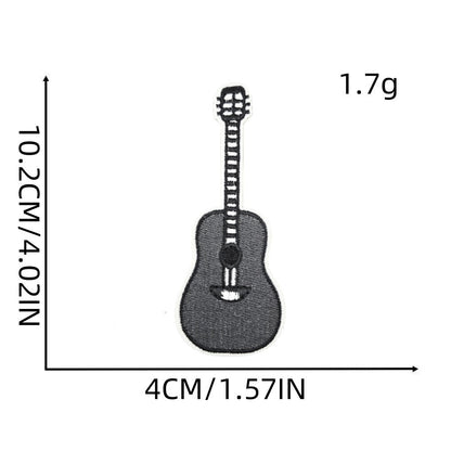 colorful guitar embroidered patches music instrument iron on