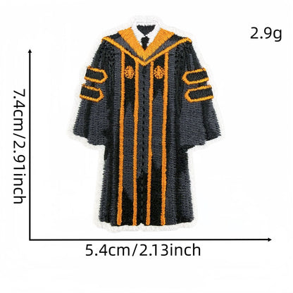 graduation embroidered patches cap trophy design iron on