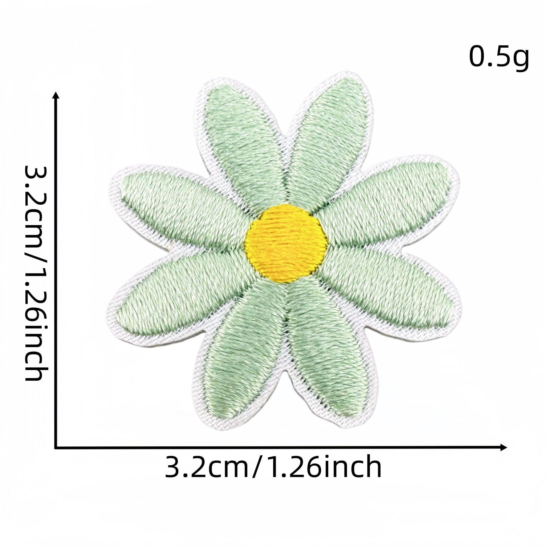 daisy flower embroidered patches multicolor floral set iron on