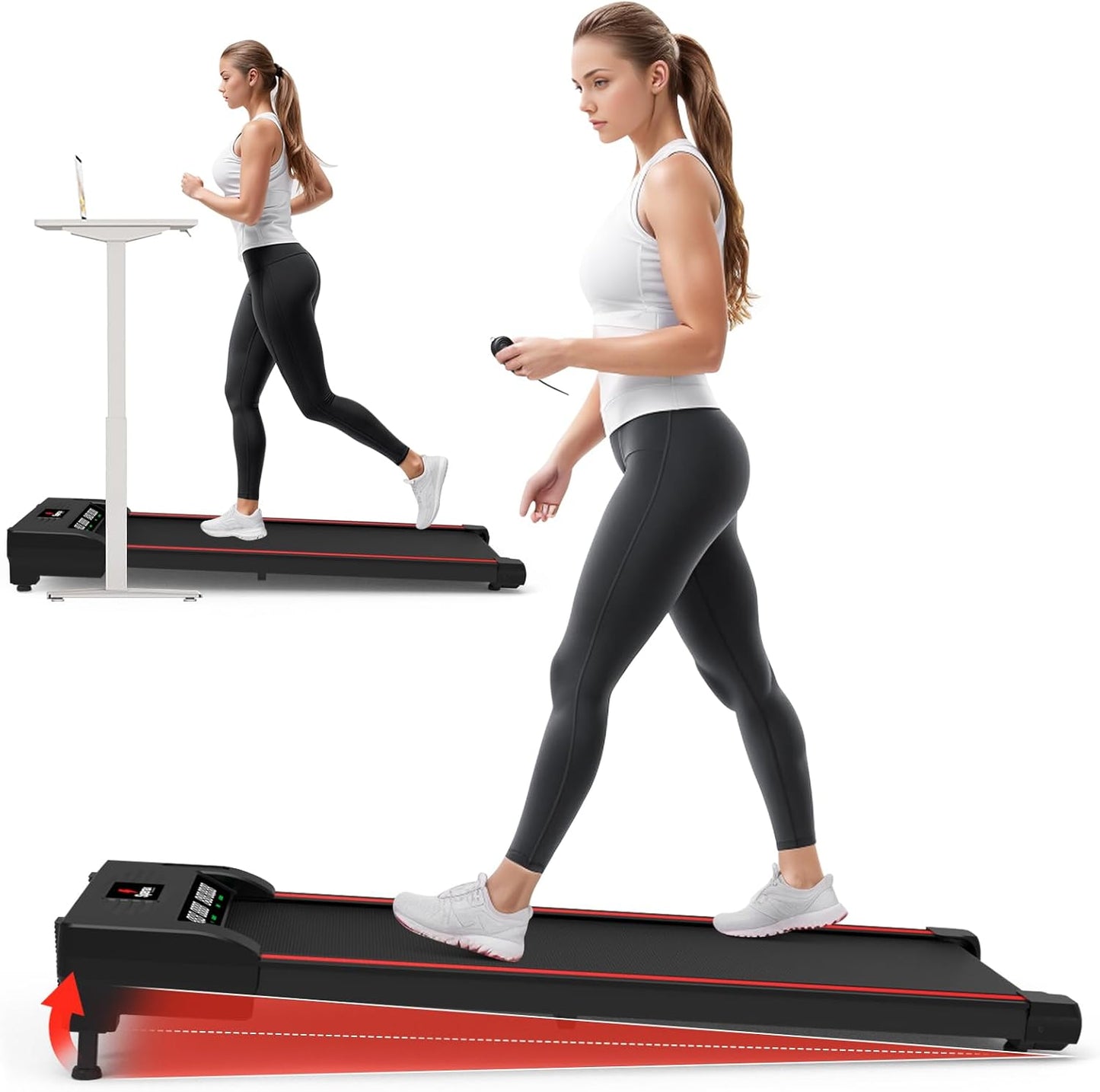 2026 Sperax Tapis de Marche Vibrant avec Application, Tapis de Course 3 en 1 Sous Bureau, 2,5HP Faible Bruit, Tapis de Marche avec Télécommande, Tapis de Course Portable pour Bureau à Domicile