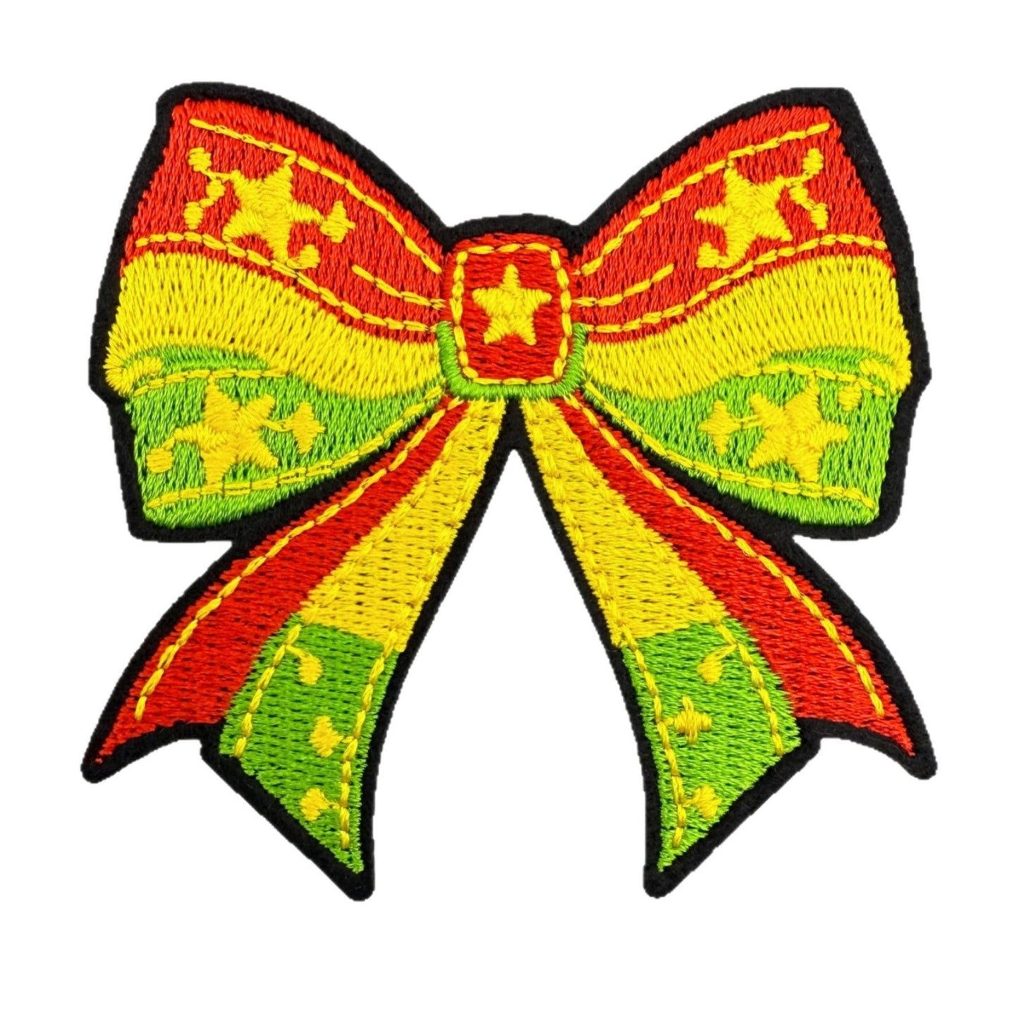 bow embroidered patches iron on multicolor