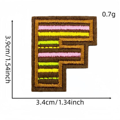 colorful alphabet embroidered patches A to Z letter design iron on