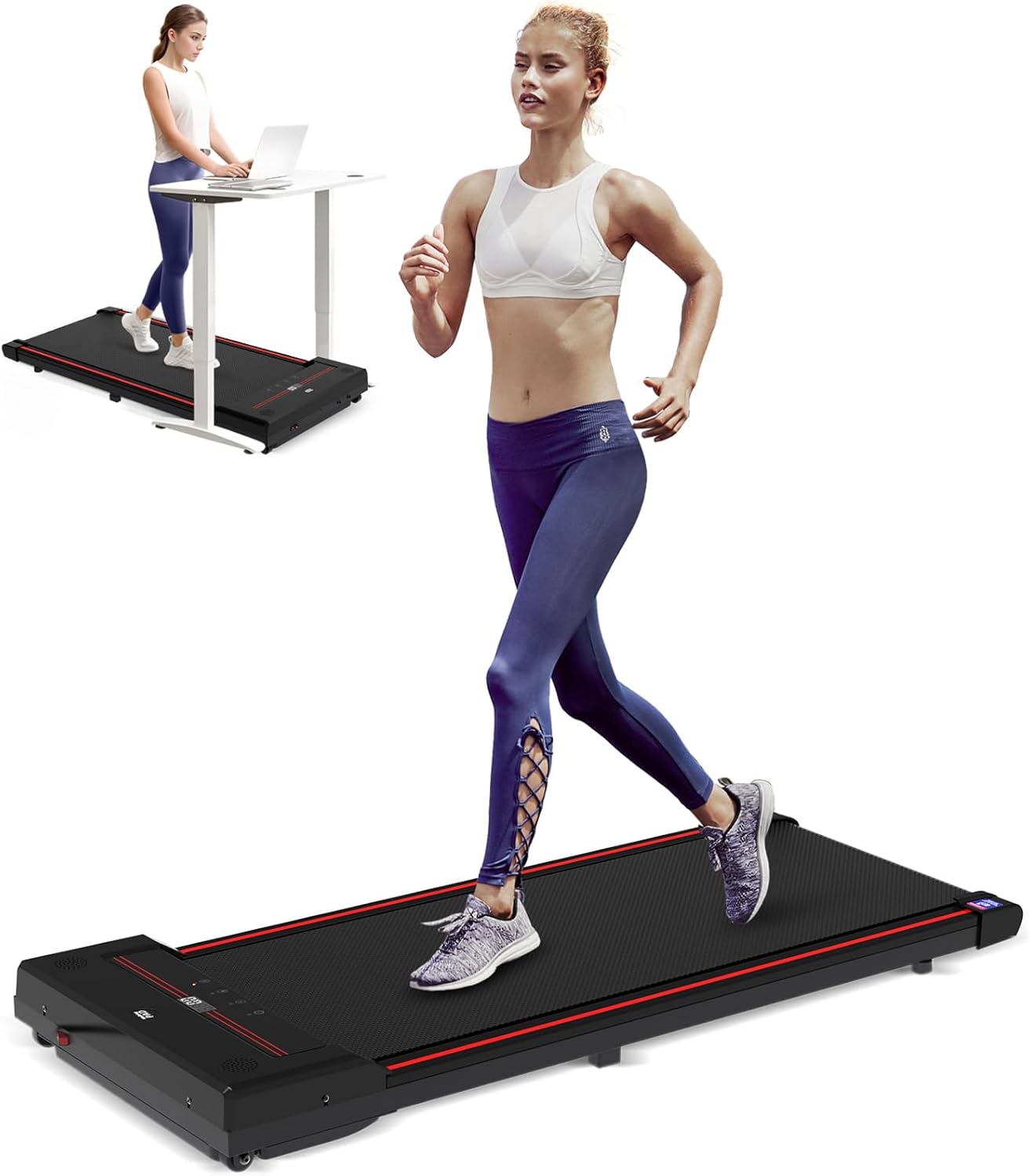 2026 Sperax Tapis de Marche Vibrant avec Application, Tapis de Course 3 en 1 Sous Bureau, 2,5HP Faible Bruit, Tapis de Marche avec Télécommande, Tapis de Course Portable pour Bureau à Domicile