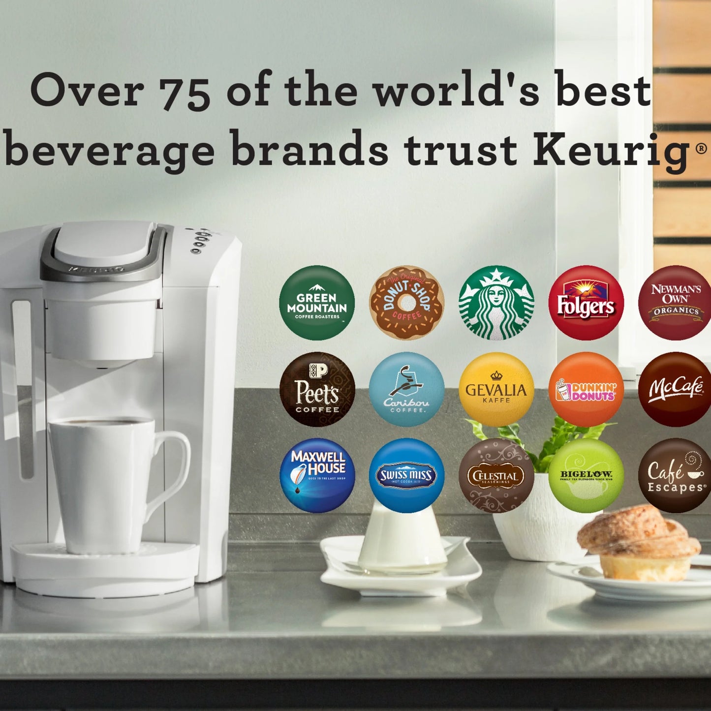 2026 Keurig K-Select Machine à Café à Dosettes K-Cup à Usage Unique, Édition Matte White – Infuseur Simple, Fonction Strong Brew et Réservoir 52 oz