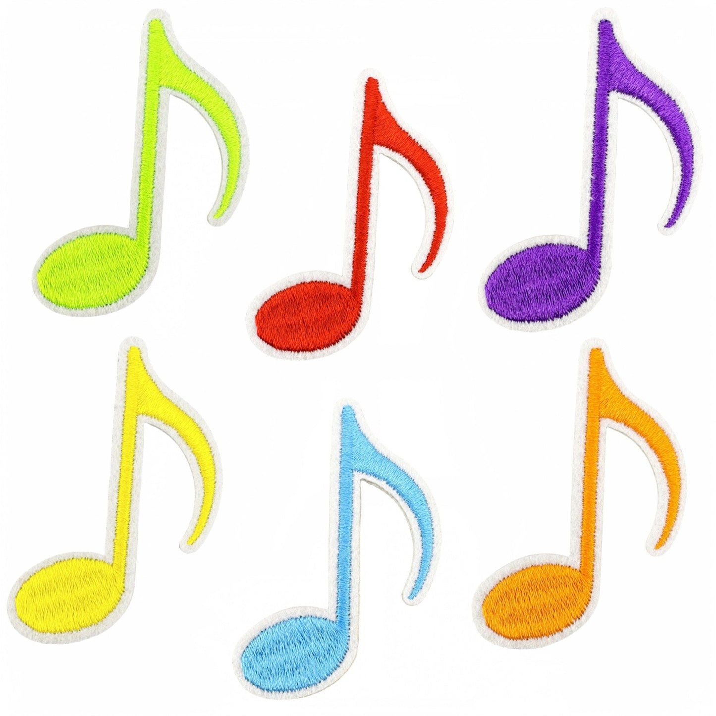colorful music note embroidered patches iron on