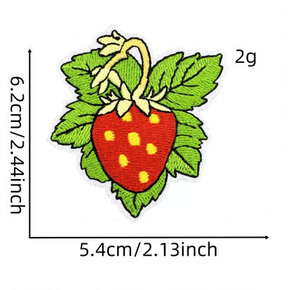 strawberry embroidered patches fruit design set iron on