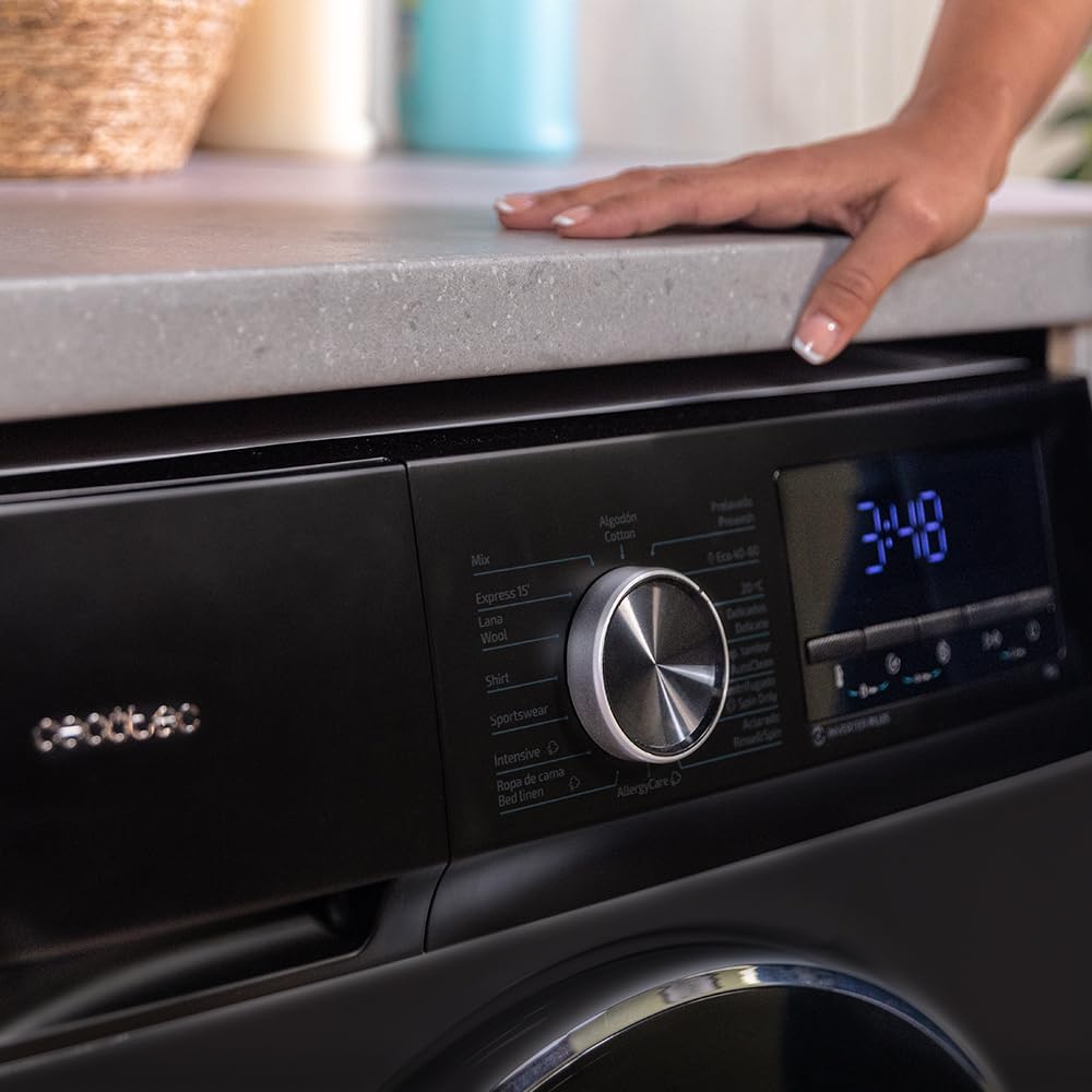 Cecotec Bolero Dresscode 10500 Inverter Steel A. Lave-linge 10 kg Steel, 1400 tr/min, Moteur Inverter Plus, Vapeur, Classe A.