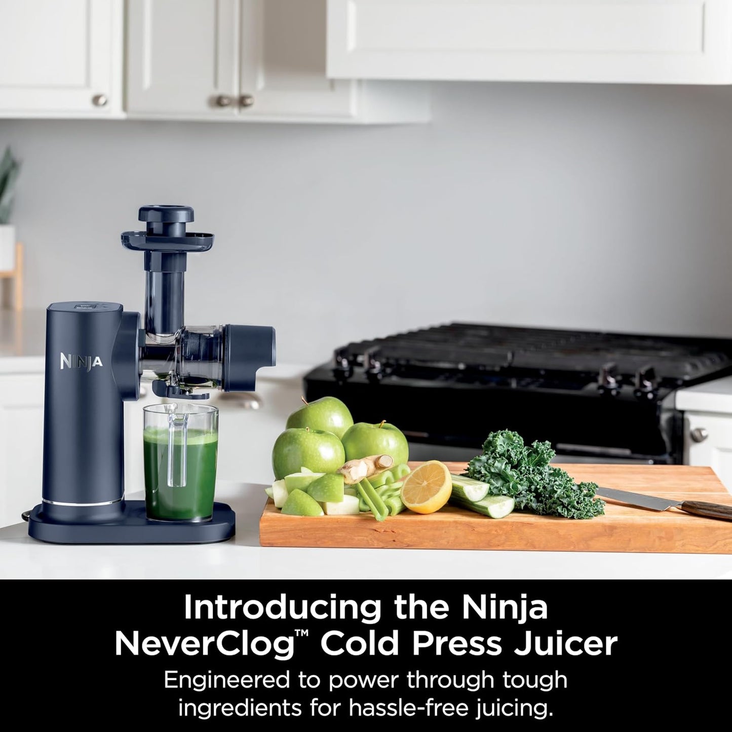 2026 Ninja NeverClog Extracteur à Froid, Puissant, Contrôle Total de la Pulpe, Sur Plan de Travail, Électrique, 2 Fonctions de Pulpe, Compatible Lave-Vaisselle, 2ème Génération, JC151