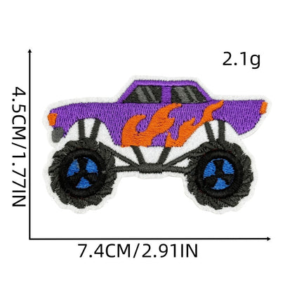 monster truck embroidered patches off road vehicle design iron on