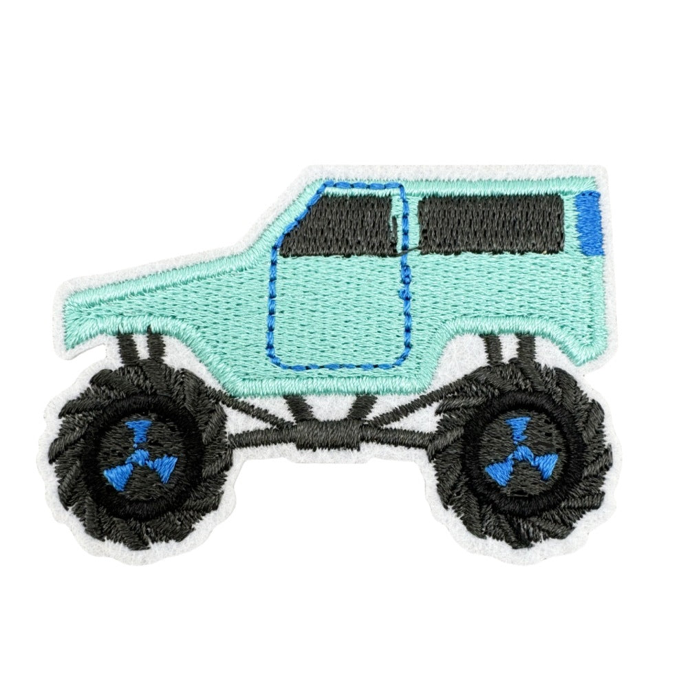 monster truck embroidered patches off road vehicle design iron on