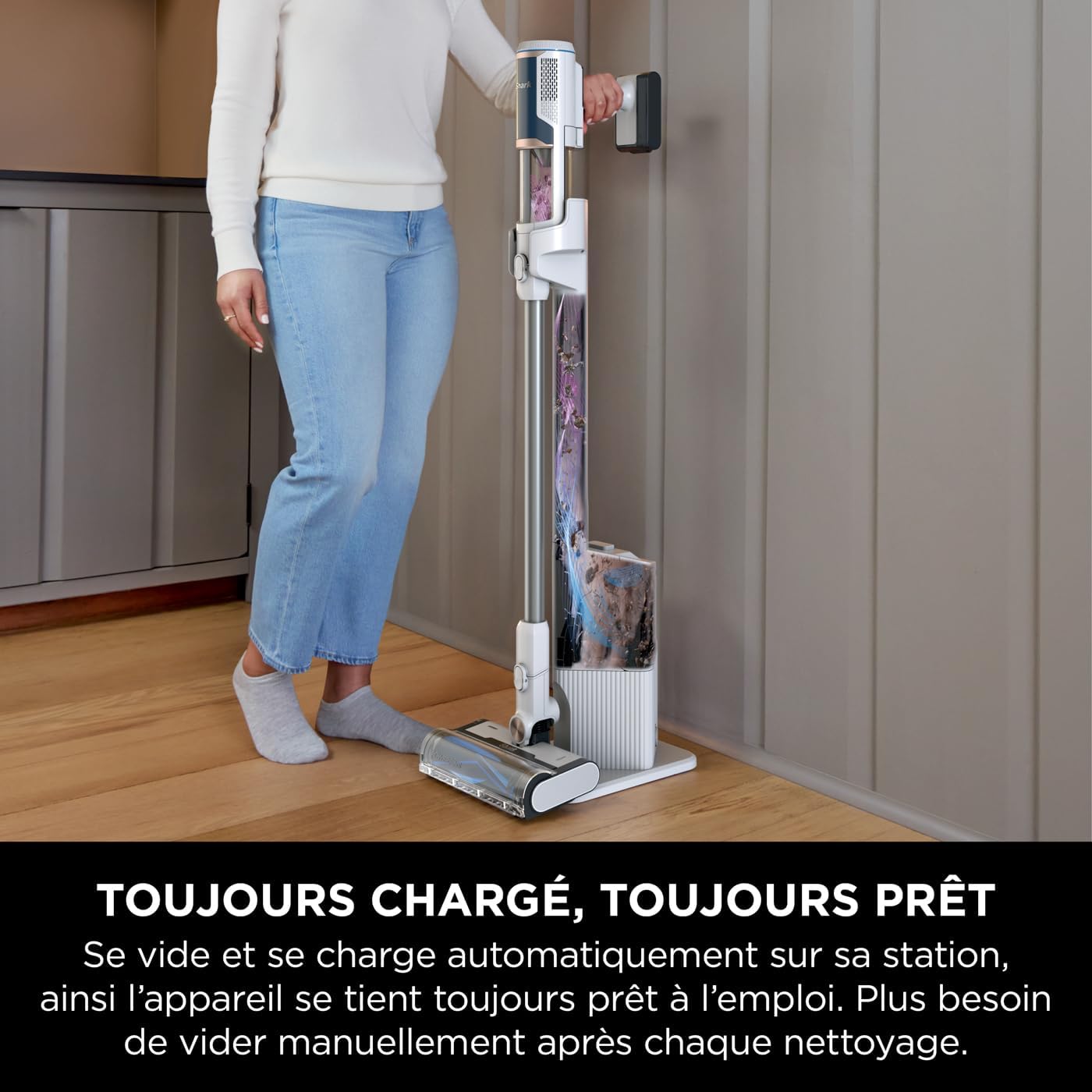 Shark Detect Clean & Empty IW3612AMZEU, Aspirateur sans Fil, Blanc, 240 W, 2 liters