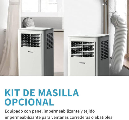 SHINCO Climatiseur mobile, 7000 BTU 2,05kW, Refroidir&Ventilation&Déshumidification, taille de la pièce jusqu'à 54m³(18㎡), Climatiseur mobile avec tuyau d'évacuation et tuyau de vidange, mode sommeil