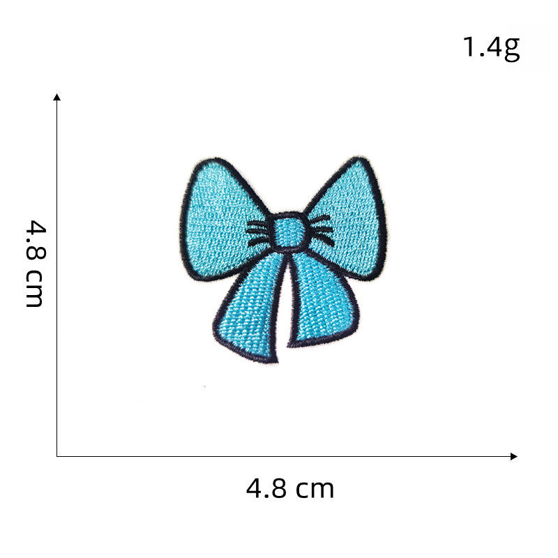 colorful bow tie embroidered patches multicolor design iron on