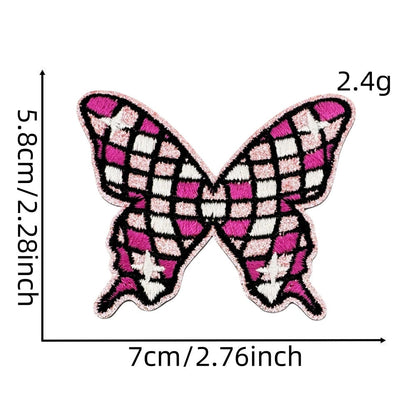 checkered fruit embroidered patches sparkling design iron on
