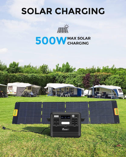F2400 Station électrique portable CA 2400W (4800W Pic),Station Silencieux Solaire 2048Wh LiFePO4,Groupe Générateur Électrique Onduleur Alimentation de Secours à Domicile Camping