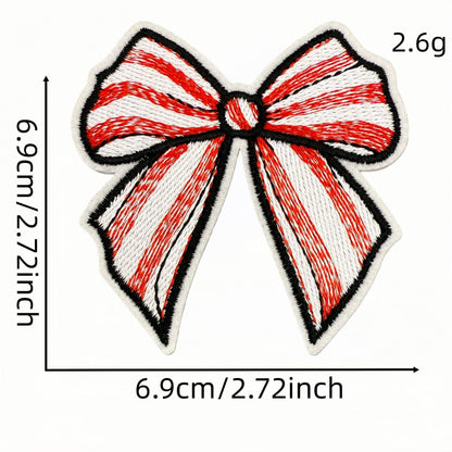 red bow embroidered patches iron on multicolor