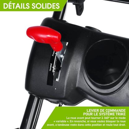 BRAST tondeuse thermique 3 roues TRIKE E-START 224cc 53cm tractée démarrage électrique mulching 4en1 capot en tôle en acier 60l - moteur 4 temps de la marque française GT reglable