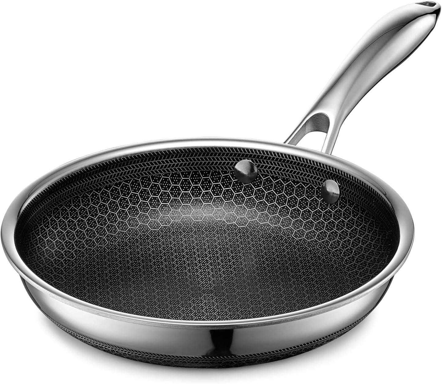 2026 Poêle HexClad Hybrid Antiadhésive 8 Pouces, Poignée Reste-Froide, Compatible Lave-Vaisselle, Résistante au Four jusqu’à 482°C, Compatible Induction et Tous Types de Plaques de Cuisson