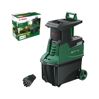 2026 Broyeur à turbine Bosch AXT 25 TC (2 500 W; adapté pour le bois et les déchets de jardin durs; avec gants de jardin; bac de collecte intégré 53 l; dans une boîte) – Édition Amazon