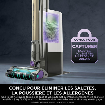 Shark Detect Clean & Empty IW3612AMZEU, Aspirateur sans Fil, Blanc, 240 W, 2 liters