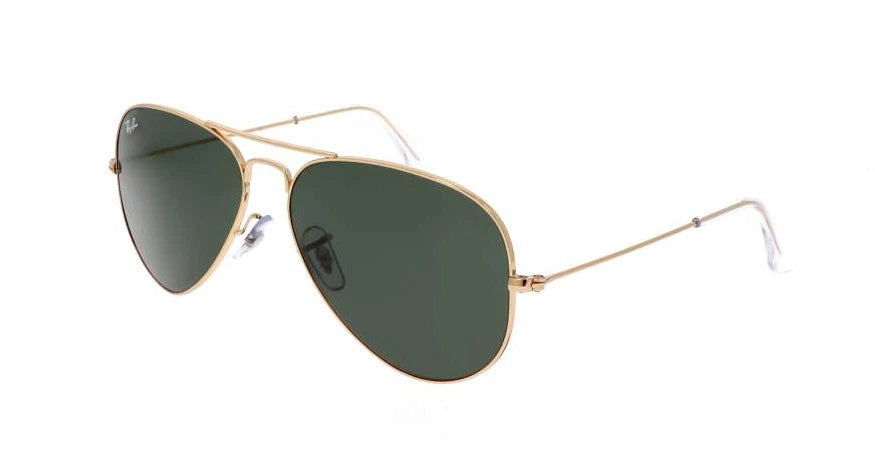 2026 Lunettes de Soleil Ray-Ban Aviator Classic Monture Dorée Brillante / Verres Verts - RB3025 L0205-58