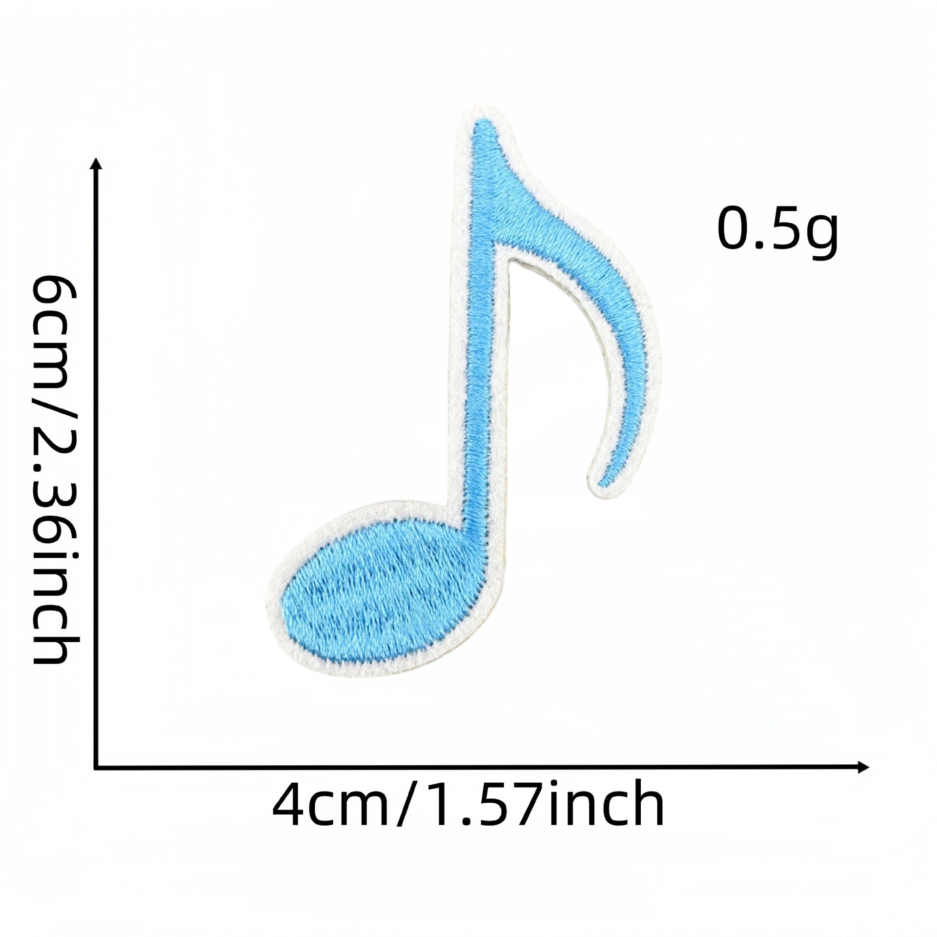 colorful music note embroidered patches iron on