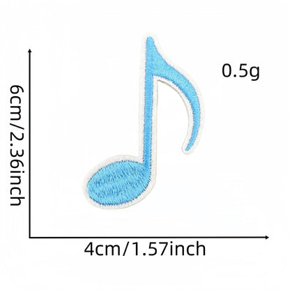 colorful music note embroidered patches iron on