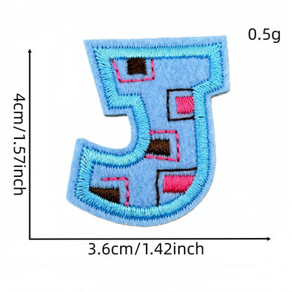 colorful alphabet embroidered patches A to Z letter design iron on