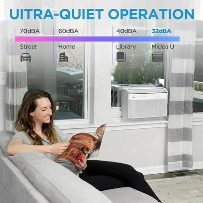 Climatiseur de fenêtre intelligent Midea 12 000 BTU à technologie Inverter et conception en forme de U (modèle 2026 ) ; refroidit des pièces allant jusqu'à 550 pieds carrés.