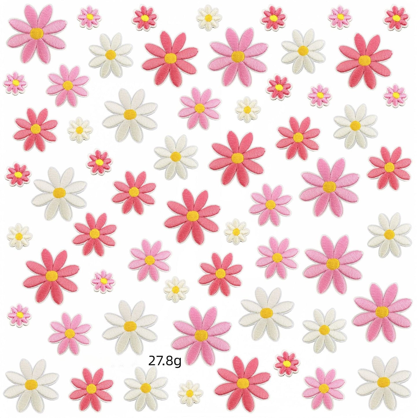 daisy flower embroidered patches multicolor floral set iron on
