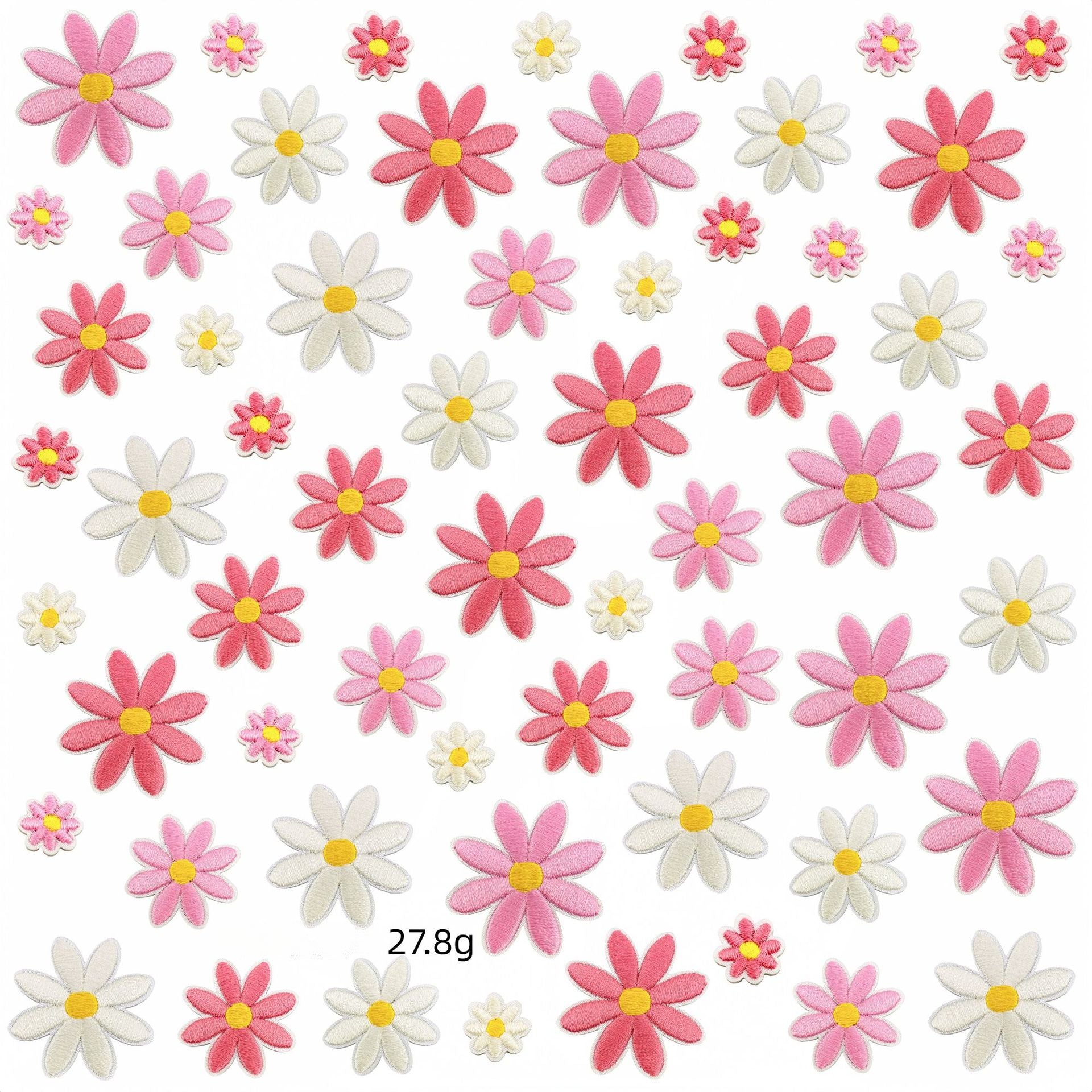 daisy flower embroidered patches multicolor floral set iron on