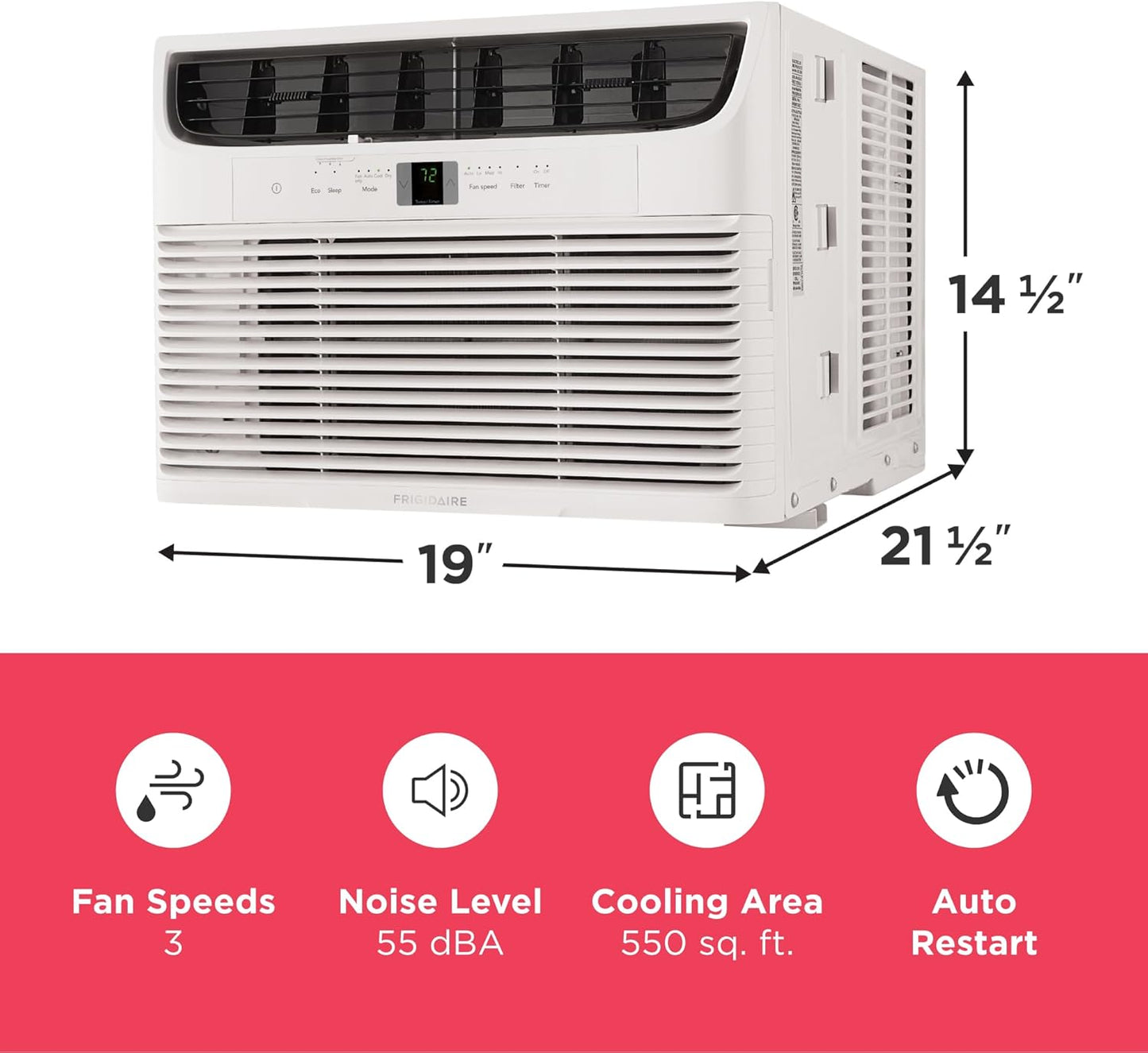 2026 Climatiseur de Fenêtre Frigidaire 5 000 BTU – Refroidissement Efficace jusqu’à 23 m², Fonctionnement Silencieux, Commande Facile
