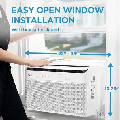 Climatiseur de fenêtre intelligent Midea 12 000 BTU à technologie Inverter et conception en forme de U (modèle 2026 ) ; refroidit des pièces allant jusqu'à 550 pieds carrés.