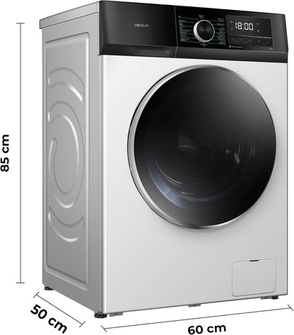 Cecotec Bolero Dresscode 10500 Inverter Steel A. Lave-linge 10 kg Steel, 1400 tr/min, Moteur Inverter Plus, Vapeur, Classe A.