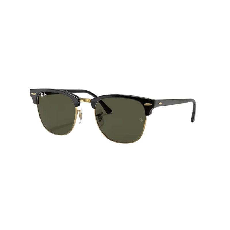 2026 Lunettes de Soleil Ray-Ban Clubmaster Monture Noire / Verres Verts - RB3016 W0365 49-21
