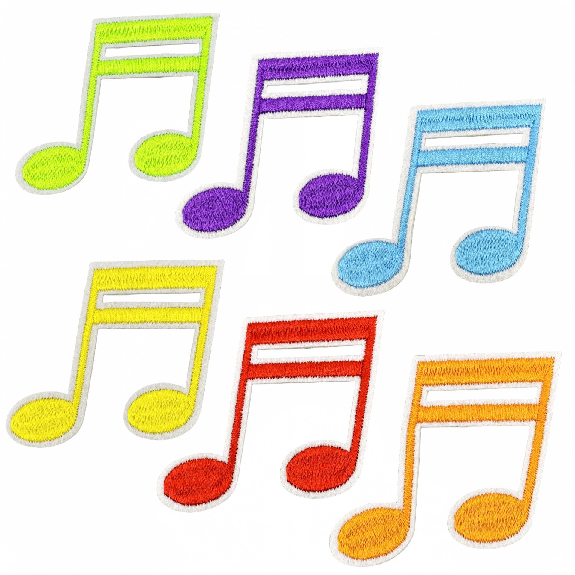 colorful music note embroidered patches iron on