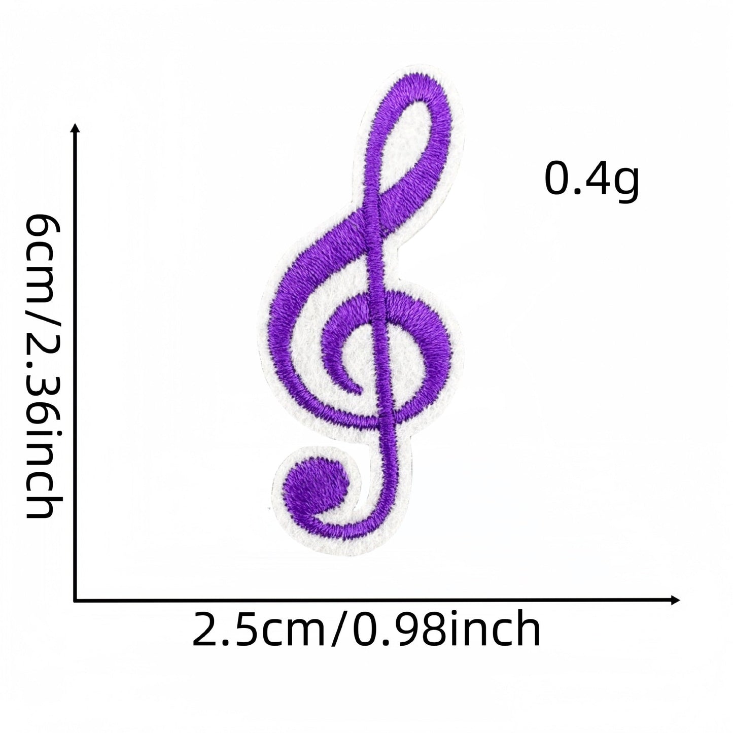 colorful music note embroidered patches iron on