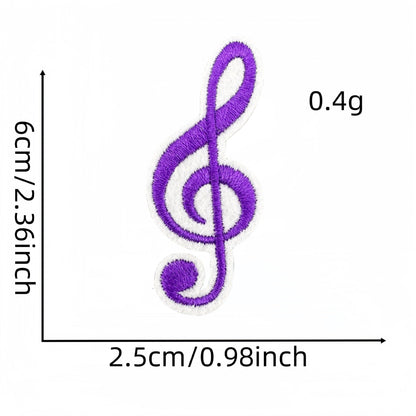 colorful music note embroidered patches iron on