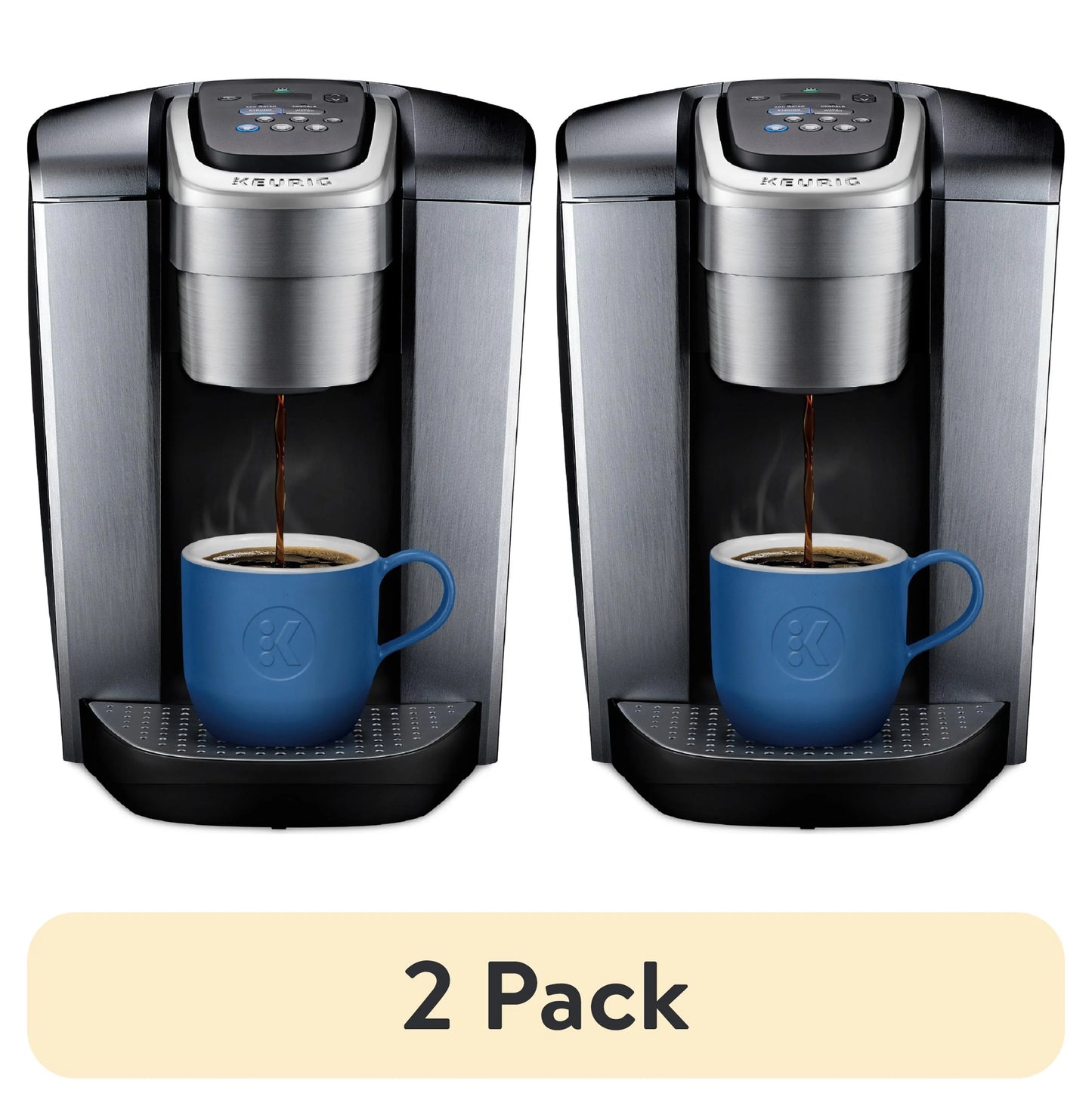 2026 Keurig K-Elite – Machine à Café à Dosettes K-Cup à Portion Unique, Finition Brossée Slate, Programmable pour Café Chaud et Glacé