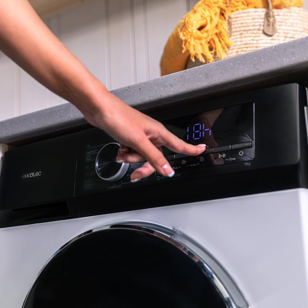 Cecotec Bolero Dresscode 10500 Inverter Steel A. Lave-linge 10 kg Steel, 1400 tr/min, Moteur Inverter Plus, Vapeur, Classe A.