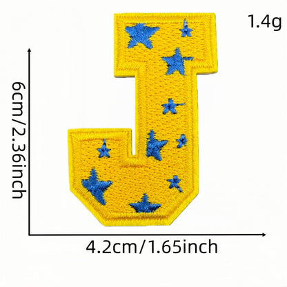 26 letter embroidered patches polka dot pattern A to Z iron on