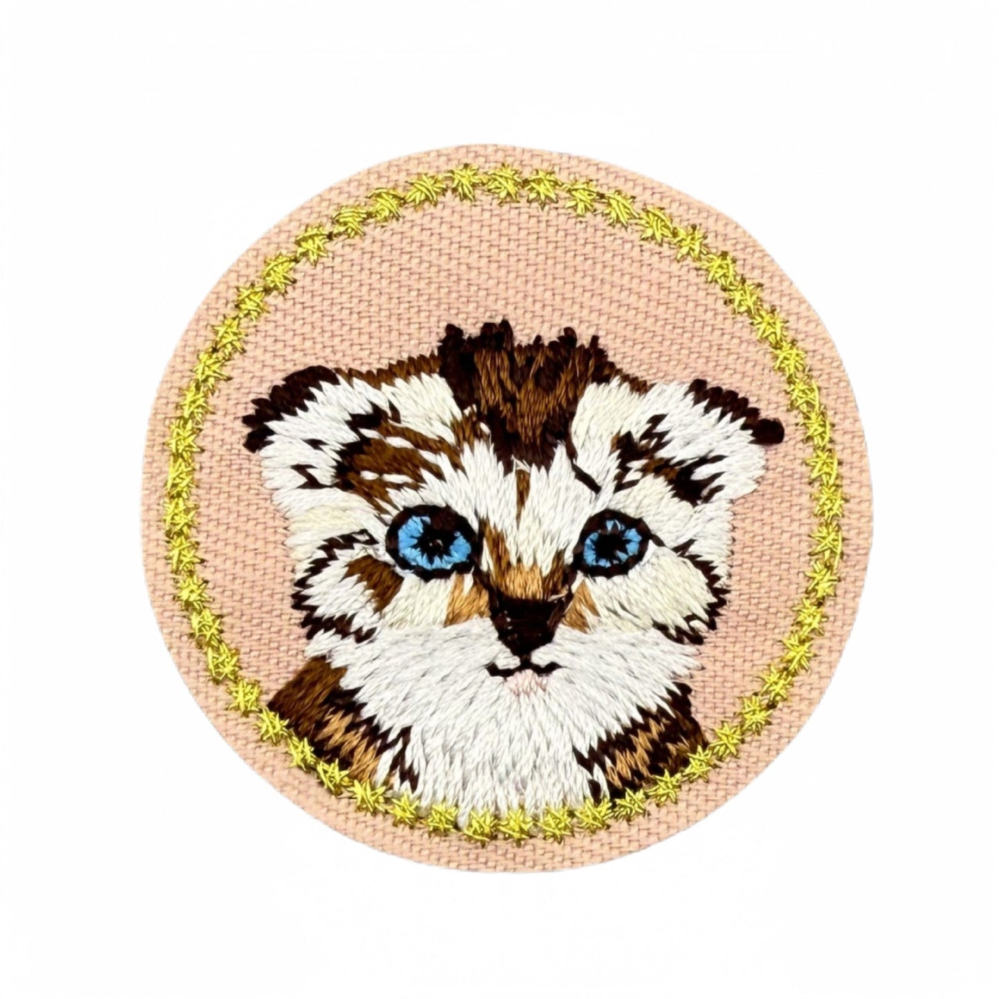 round animal face embroidered patches cat dog fox iron on