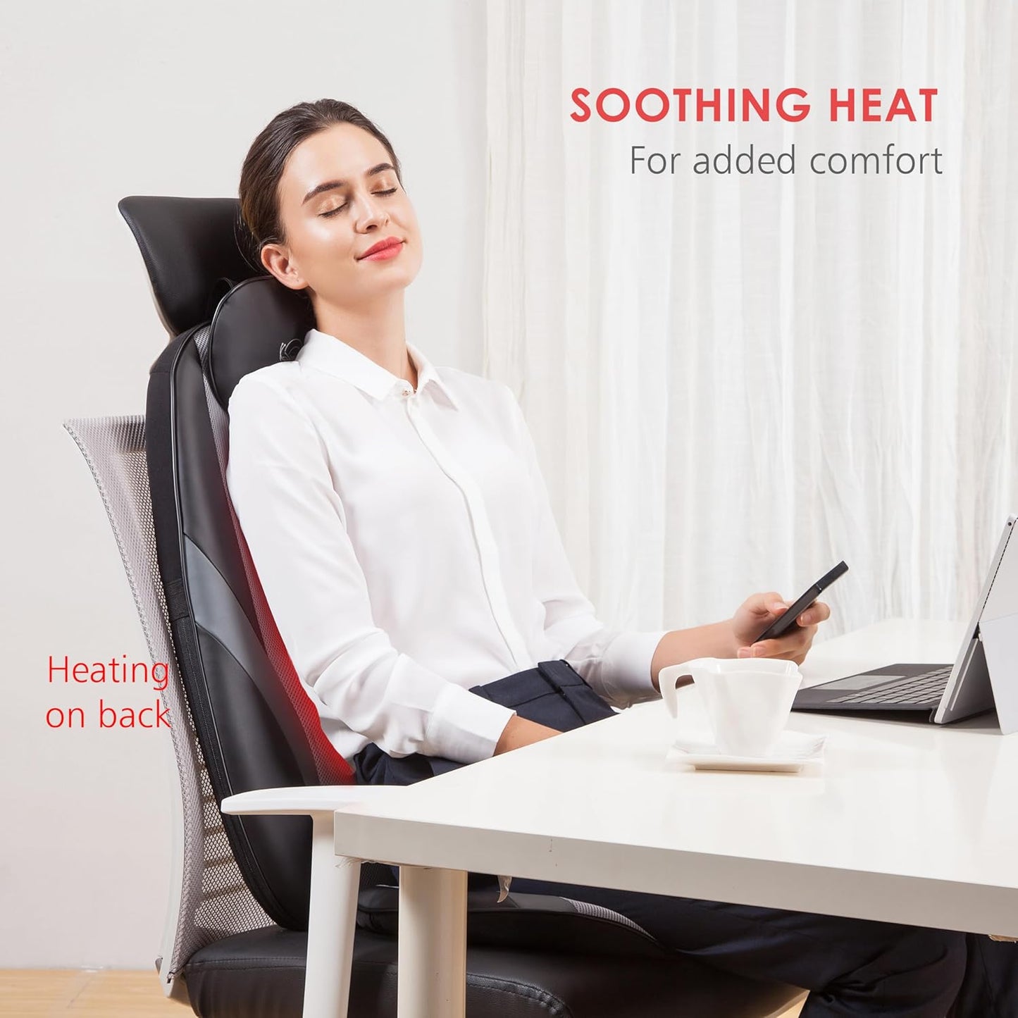 2026 Coussin de Massage Shiatsu Snailax avec Chaleur – Coussin de Fauteuil Massant pour Dos, Massage Kneading pour Maison et Bureau