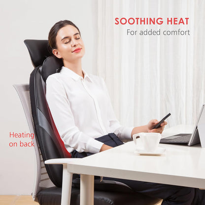 2026 Coussin de Massage Shiatsu Snailax avec Chaleur – Coussin de Fauteuil Massant pour Dos, Massage Kneading pour Maison et Bureau
