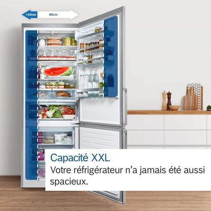 2026 Bosch KGN49XLEA Série 4 – Réfrigérateur Combiné XXL, MultiAirflow, Tiroir VitaFresh, Édition Limitée Inox