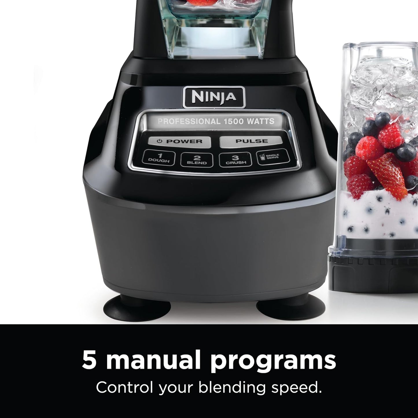 2026 Ninja Mega Kitchen System, 1500W, Blender XL 72 oz et Robot Culinaire 8 Tasses avec (2) Gobelets To-Go 16 oz, Technologie Total Crushing - Smoothies, Glace Pilée, Purées, Pâte & Plus, Noir, BL770