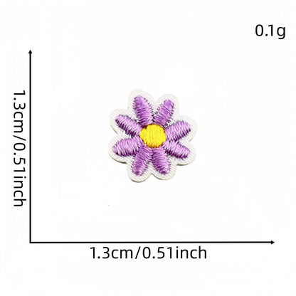 daisy flower embroidered patches multicolor floral set iron on