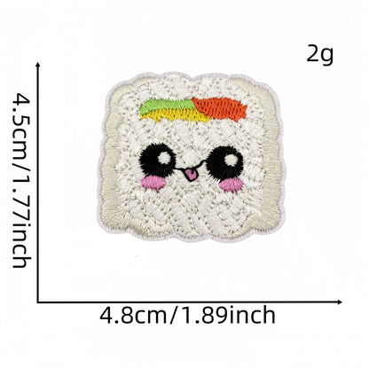 sushi embroidered patches Japanese food design iron on