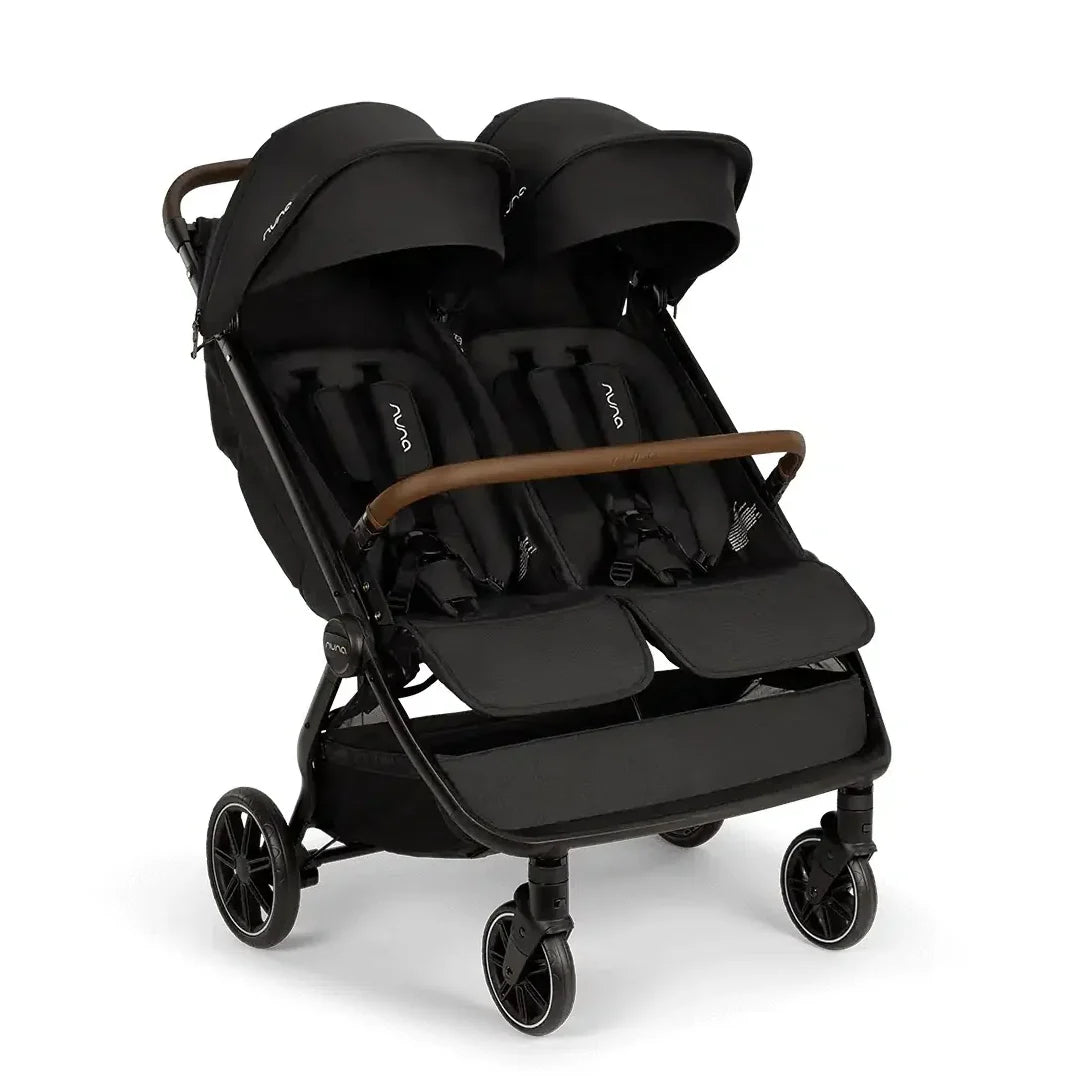 Poussette double Nuna TRVL dubl 2026 – Caviar | Poussette double légère dès la naissance, compatible avec les sièges auto pour bébé PIPA™