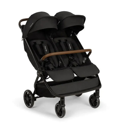 Poussette double Nuna TRVL dubl 2026 – Caviar | Poussette double légère dès la naissance, compatible avec les sièges auto pour bébé PIPA™